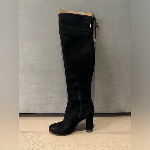 MICHAEL Michael Kors Jamie Stretch Over The Knee Boots in Black in black suede - Picture 4 of 7